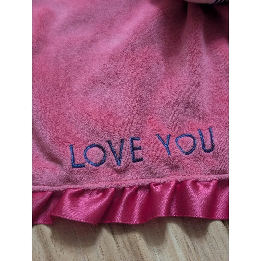 RETIRED 2014 Carter's Love You Girl Doll Lovey HTF Pink Satin Ruffle Blanket EUC